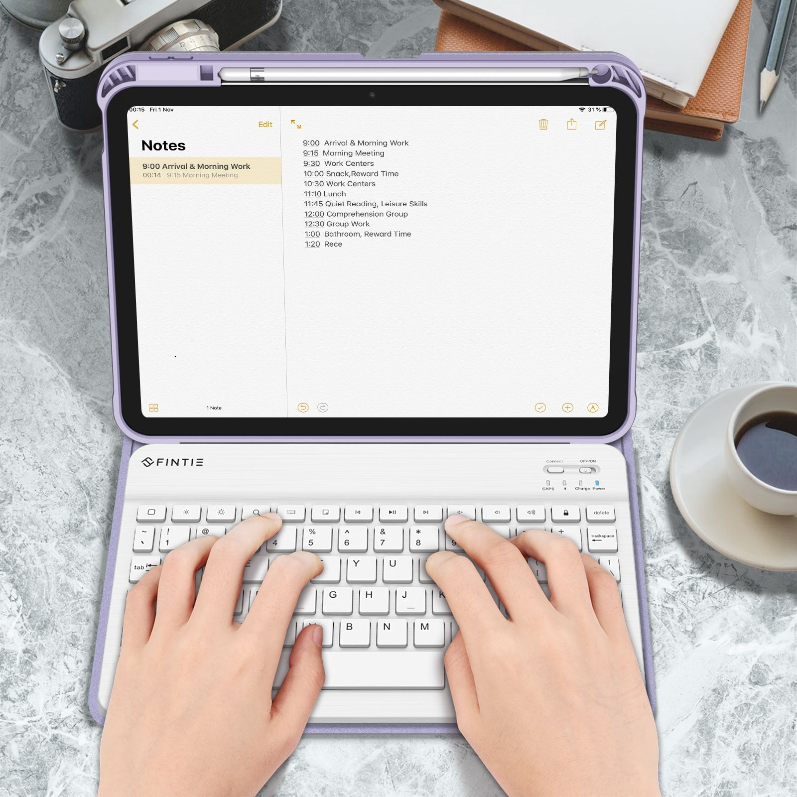 Fintie Keyboard Case for iPad 10th Generation 10.9 Inch Tablet (2022 Release) with Pencil Holder, Lilac Purple