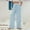 Light blue, variant on Baqcunre Wide Leg Pants For Women Women'S Linen High Waist Buckle Pants With Pockets And Wide Leg Court Pants Stylish And Comfortable For Everyday Life. Flare Pants Women'S Pants Army Green L