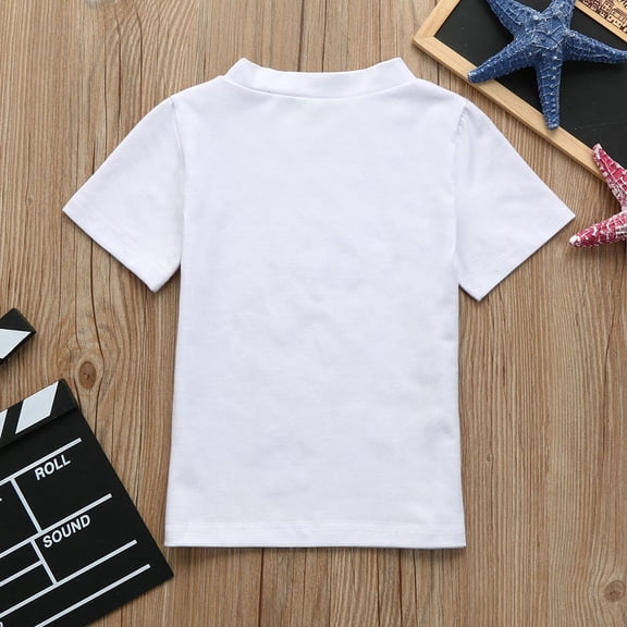 Vedolay Boy's Tops Toddler Boys Outfit Short Sleeve T-Shirt Birthday Gift,White 2-3 Years