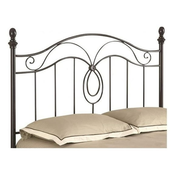 BOWERY HILL Traditional Metal Full Queen Spindle Headboard in Gray