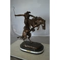 thumbnail image 6 of Nifao Bronco Buster by Remington Bronze Statue on Triple Marble Base – Bronze Statue on Triple Marble Base, Western Art, 21"L x 10"W x 26"H, 6 of 19