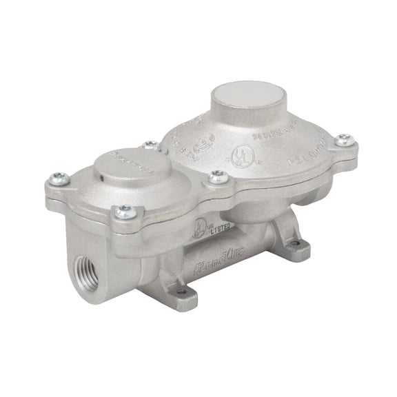 Flame King 150,000 BTU Vertical Mounted 2-Stage Propane LP Regulator for RVs, Vans, Trailers, Campers, 100LB Tanks, ASME Tanks, Generators