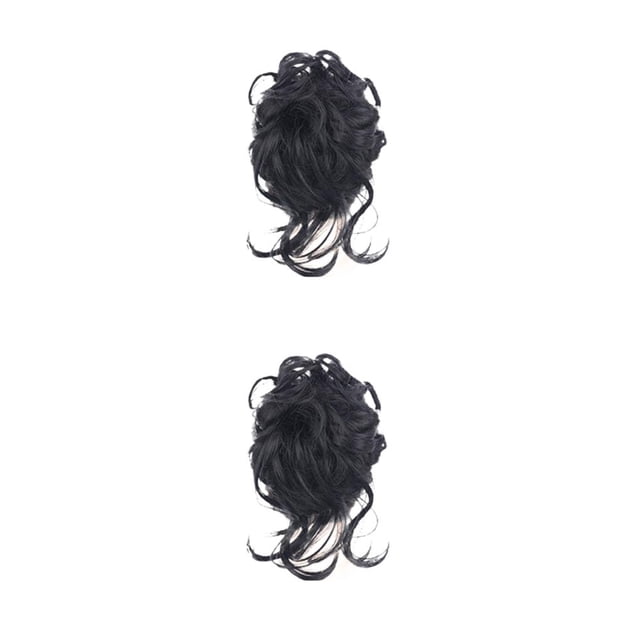 VONKY Messy Curly Hair Buns Safe And Reliable Fit For Any Face Shape Fit For Any Face Shape And Any Skin natural black 2Set