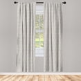 thumbnail image 2 of Ambesonne Abstract Geometry 4-Panel Curtains, Strings Graphic, 56"x84", Pale Taupe Multicolor, 2 of 4