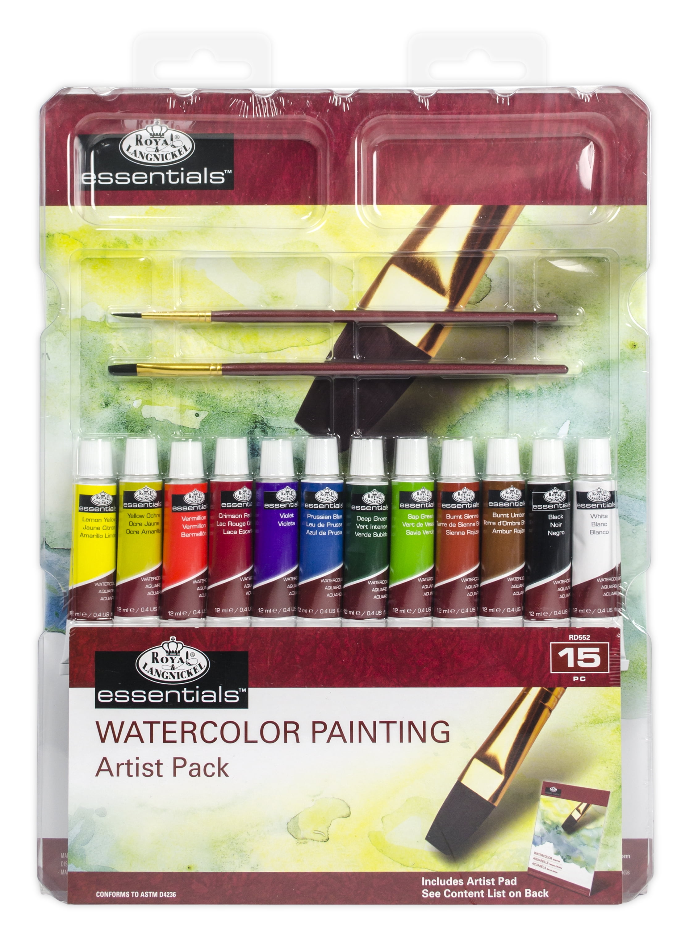 Royal & Langnickel 9" X 12" Watercolor Artist Pack, 15 Piece - Walmart.com