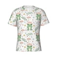 thumbnail image 4 of Vsdgher Frog and Mushrooms Print Men's Dry Fit Mesh Athletic Shirts Moisture Wicking Tennis T-Shirt Tops, 4 of 9