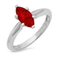 thumbnail image 7 of Solitaire Engagement Ring for Women - 1.5ct Natural Garnet in 14K White Gold Promise Ring, 7 of 7