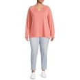thumbnail image 5 of Terra & Sky Women's Plus Size French Terry Sweatshirt, 5 of 5