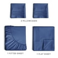 thumbnail image 2 of CGK Linens 4-Piece Ultra Soft & Comfy Hotel Luxury Sheet Set - King Size Cooling Bed Sheet Fits 8"-16" Mattresses, Navy Blue, 2 of 6
