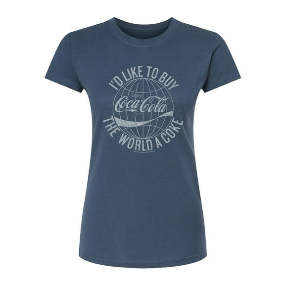 Coca-cola - Buy The World A Coke - Juniors Fitted Graphic T-shirt