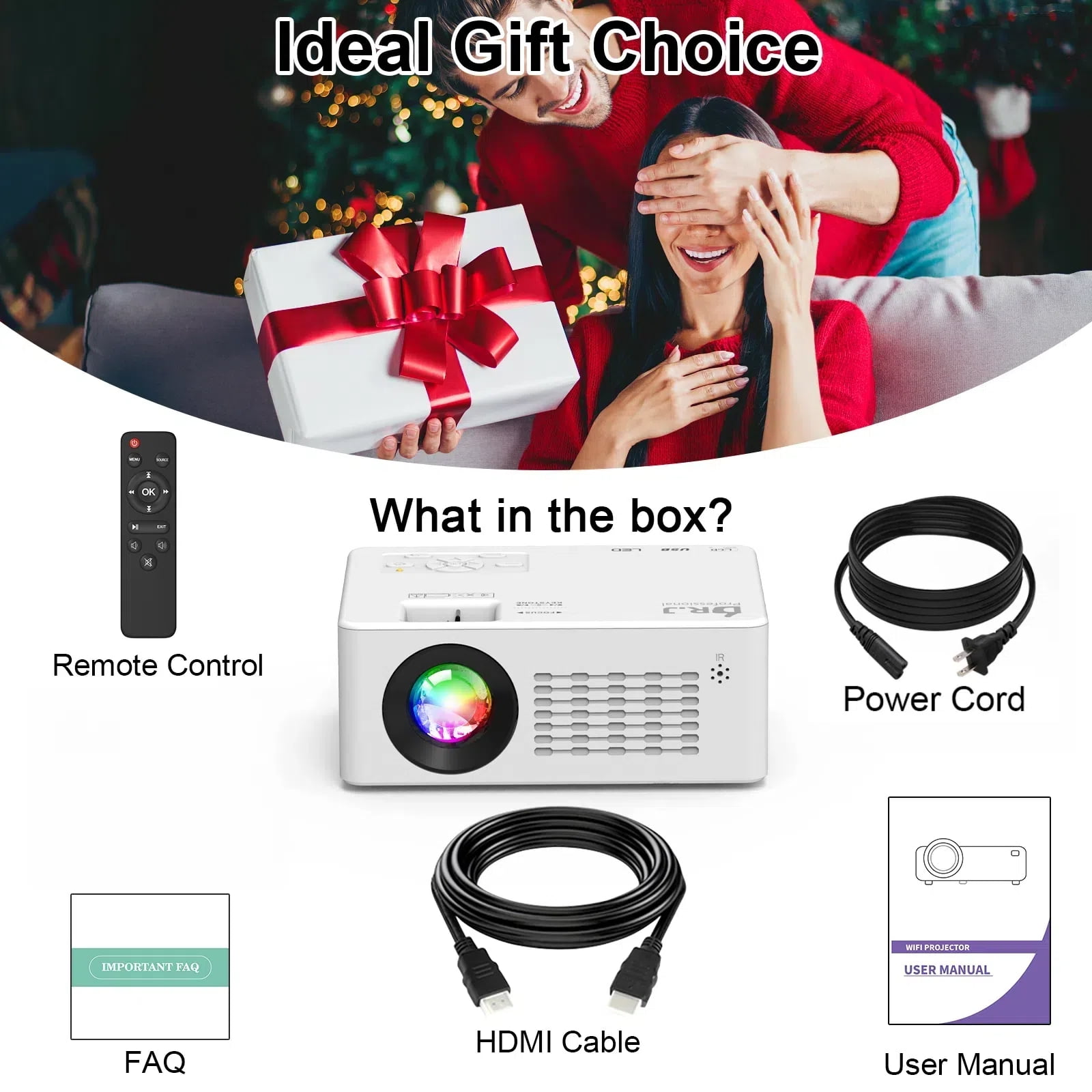 Portable 5G WiFi Projector with Bluetooth 5.2, 9000 LM HD Portable 5G WiFi Projector with Bluetooth 5.2, 9000 LM HD