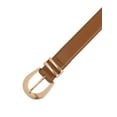 thumbnail image 2 of INSPIRE CHIC Women Gold Buckle Pure Belts, 1.1" Width Causal Simple Faux Leather Waistband for Men and Women 43.3x1.1"(LxW) Caramel, 2 of 6