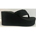 thumbnail image 5 of Cammie L-2155HH Women High Wedge Platform Slides Flip Flop Open Toe Sandal Black 9, 5 of 6