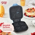 thumbnail image 5 of Rise by Dash 7-inch Rounded Square Waffle Maker, Hash Browns, Keto Chaffles, Easy Clean Nonstick, Blue, New, 5 of 8