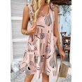 thumbnail image 4 of Women Summer Casual Sleeveless Mini Pleated Tank Vest Dresses Pink S, 4 of 8
