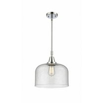 447-1S-PC-G74-L-Innovations Lighting-Bell - 1 Light Stem Hung Mini Pendant In Industrial Style-14.13 Inches Tall and 12 Inches Wide-Polished Chrome