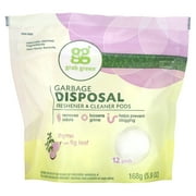 Grab Green Garbage Disposal Cleaner Pods, Thyme with Fig Leaf Scent, Removes Odors, 12-Count
