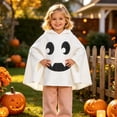 thumbnail image 4 of FYDUU Toddler White Ghost Halloween Ghost Poncho Cape Hooded Tops for Boys Girls Cute Face Print Party Dress-Up Outfit Child School Wear, 4 of 6