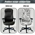 thumbnail image 4 of ZIATUBLES Vintage Sketch Flower Print Stretch Gaming Chair Cover Soft Dustproof Rotating Chair Desk Chair Cover Universal Rotating Chair Slipcovers Protector with Snap Button, L, 4 of 7