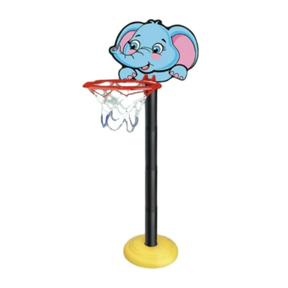 Children's Basketball Frame, Adjustable Basketball Stand, Outdoor Hanging Basketball Rack for Kids, Detachable and Portable with High Bounce Basketball and Inflator, Blue and Green Plastic Sports Toy