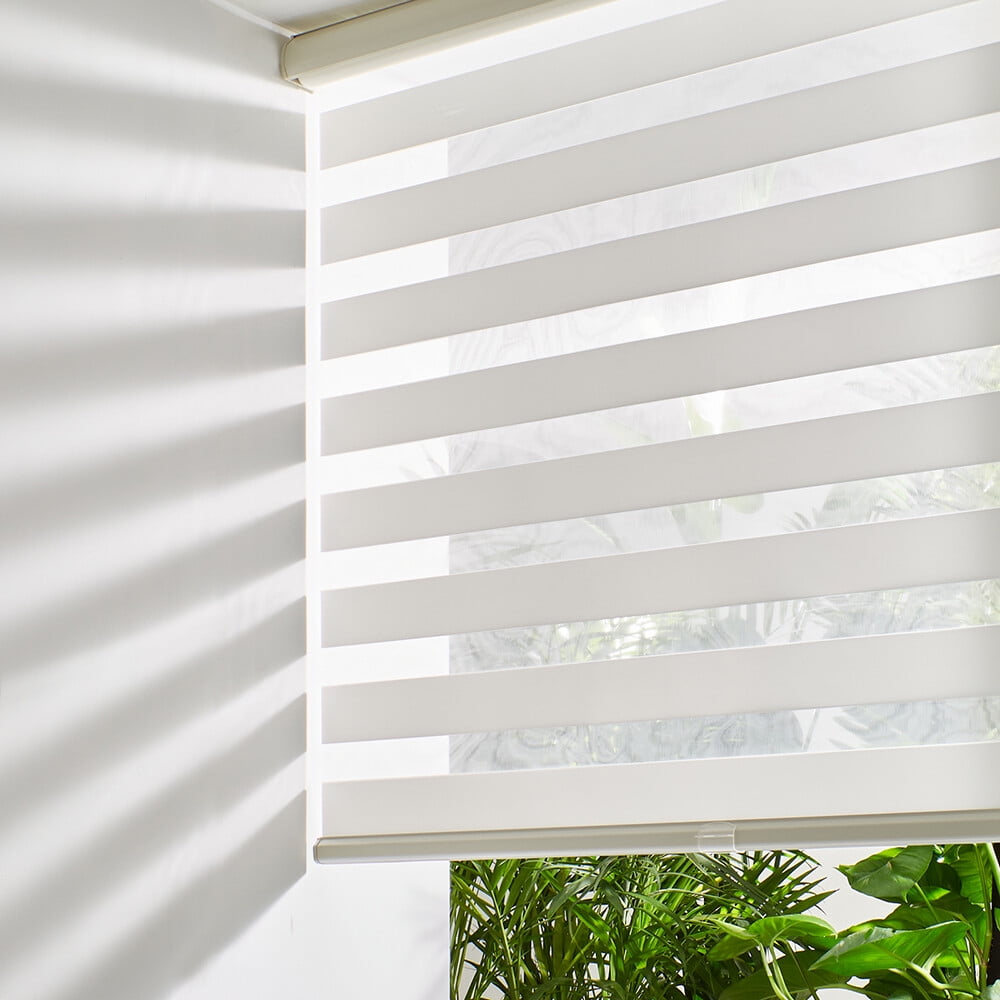 Persilux Cordless Zebra Blinds for Windows FreeStop Dual Layer Roller