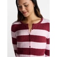 thumbnail image 4 of No Boundaries Cable Knit Crewneck Cardigan, Women's XXS-4X, 4 of 5