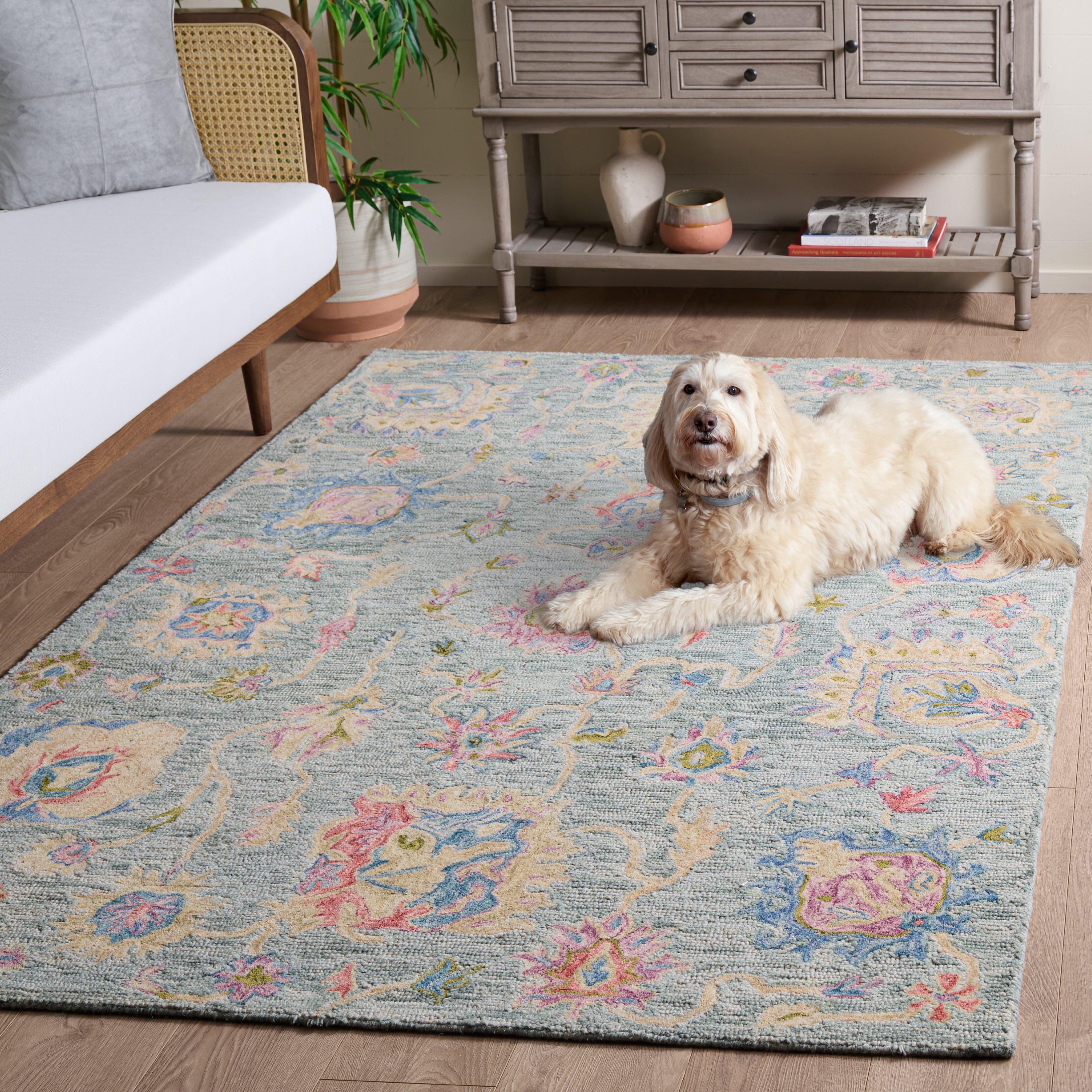 Safavieh Metro Roland Floral Area Rug, Blue/Ivory, 6' x 6' Square
