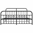thumbnail image 6 of vidaXL Black California King Metal Bed Frame with Headboard & Slats, No Mattress, Easy Assembly, 6 of 9