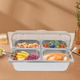 thumbnail image 3 of 4 Compartments Stainless Steel Food Serving Container with Lid 21.06*13.19*5.91 in for Family Picnics, Buffets, Gatherings, Parties, 3 of 12