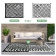 thumbnail image 3 of DEORAB Outdoor Rugs Waterproof Plastic Straw Mat 9'x12' Reversible for RV Patio Deck Beach Black & White, 3 of 7
