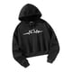 thumbnail image 5 of Sudadera con capucha recortada para mujer Ropa deportiva Tops con estilo pulóver Top corto Sudadera con capucha L, 5 of 8