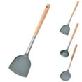 thumbnail image 3 of Kitchen Utensil Non Stick Wooden Handle Soup Ladle Frying Spatula Shovel Slotted Spoon Silicone Cooking Kitchen Cooking Tool, 3 of 3
