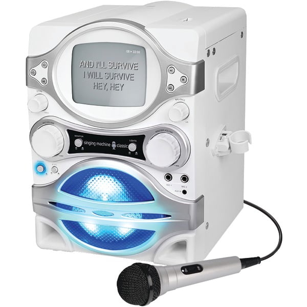 THE SINGING MACHINE STVG529WL TopLoading CD+G Players with 5.5" B/W CRT Screen (White