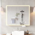 thumbnail image 2 of Tcbosik 32"x28" Bathroom Mirror Cabinet with LED Lights and Charging Station, Wall Mounted Medicine Storage Cabinet w/Cosmetic Holder and Paper Towel Slot Design, Adjustable Shelves & 2 Doors, White, 2 of 10