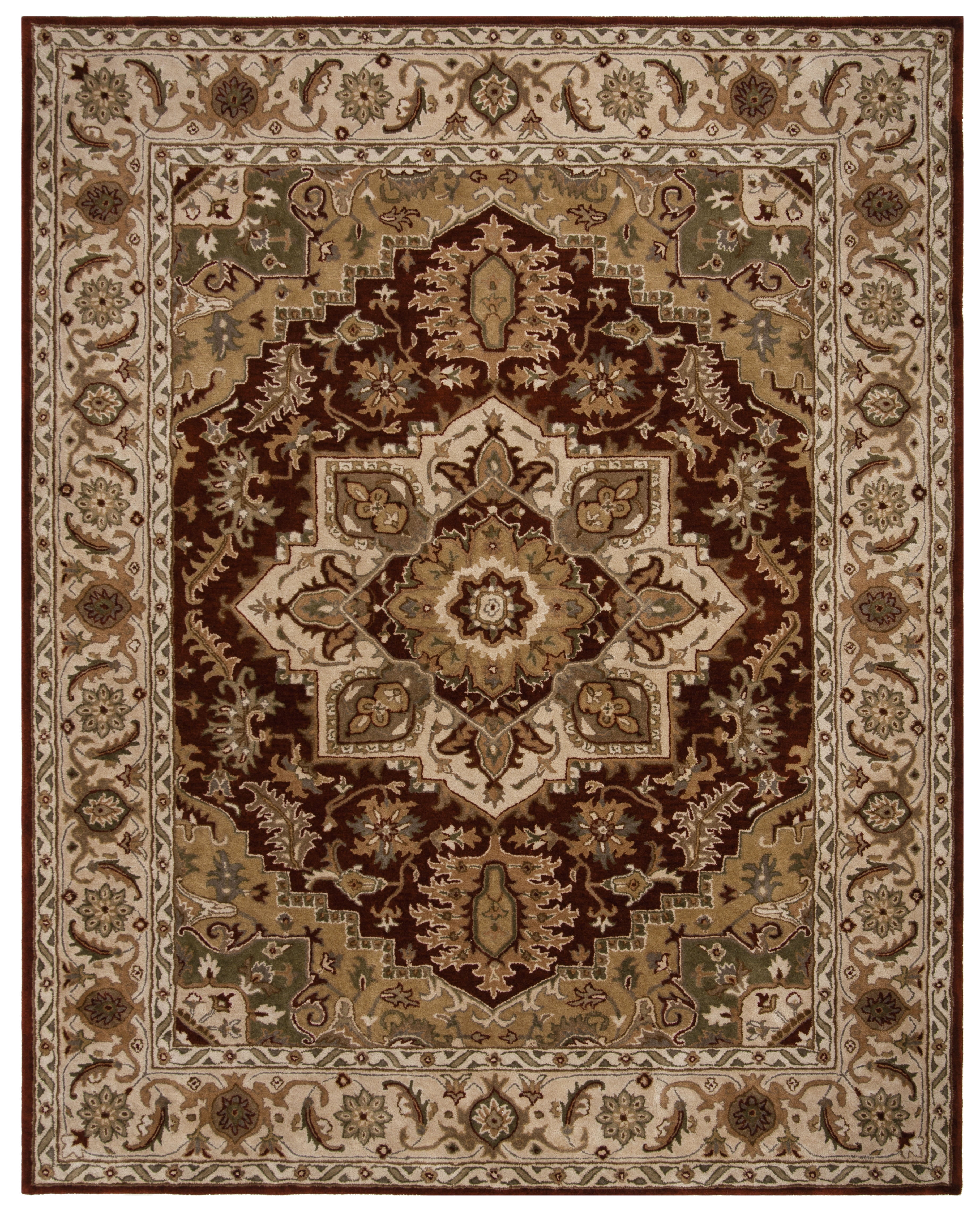 SAFAVIEH Royalty Corine Floral Bordered Area Rug, Red/Beige, 8' x 10'