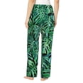 thumbnail image 3 of Goofa Monstera Leaves Printed Soft Pajama Pants for Women, Wide Leg Comfy Casual Lounge Yoga Pants-Small, 3 of 9