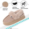 thumbnail image 3 of Ecetana Women's Slippers Fuzzy Memory Foam Warm Slippers for Women Slip On House Shoes, 3 of 7