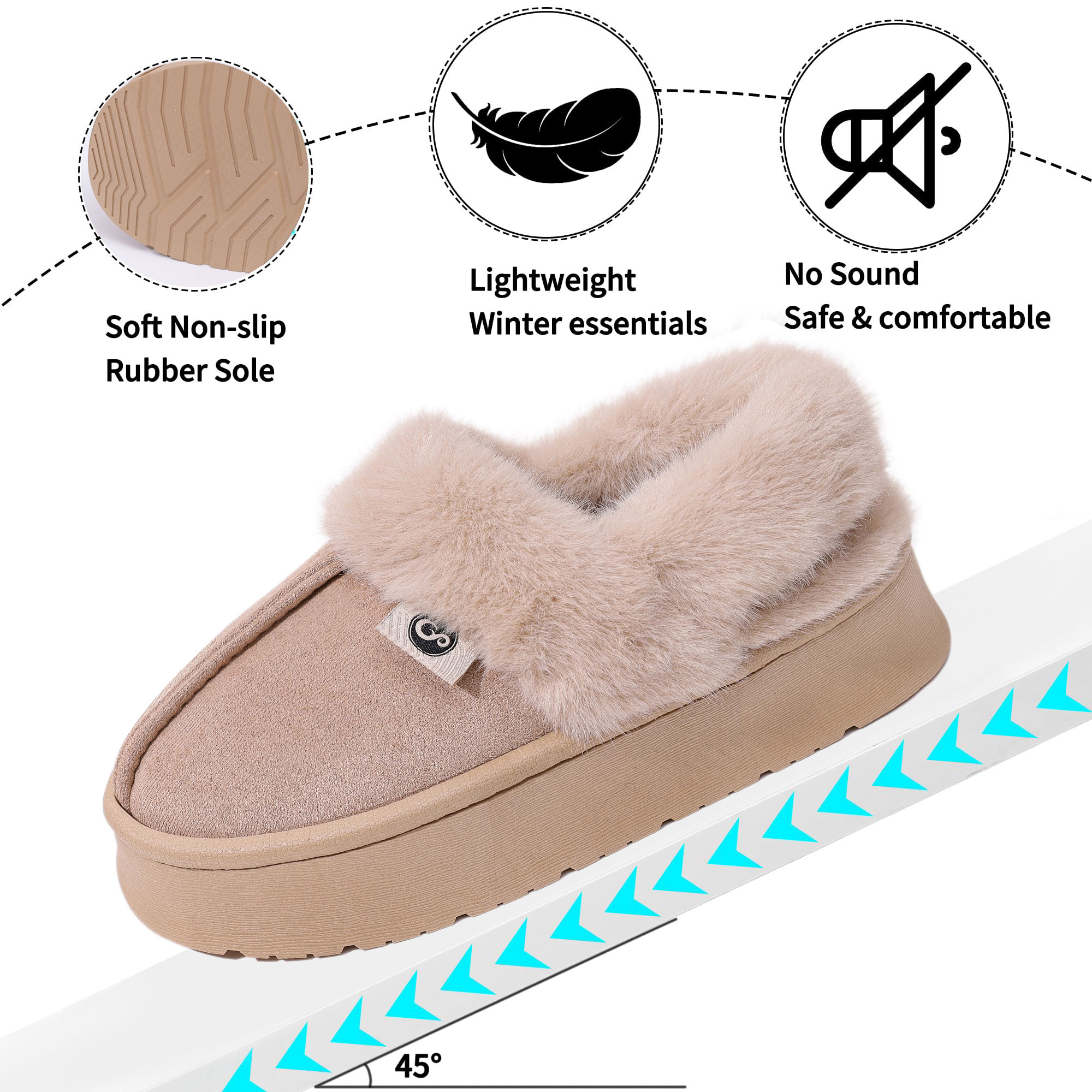 Ecetana Women's Fuzzy Memory Foam Slippers photo 3