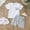 White, variant on Product Category Boys Outfits&Set – Toddler & Youth Baseball Tee Short Sleeve Top and Shorts Set Letter Print Pullover with Casual Summer
