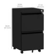 thumbnail image 3 of Vinsetto Steel File Cabinet with Lock Hanging Bar for Letter A4 Legal Size, 3 of 10