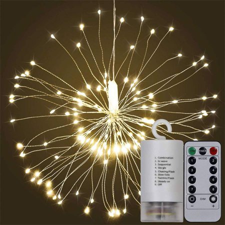 Twigs And Fairy Lights Fairy String Led Bouquet Shape Fireworks Lights, 100 LED Battery Powered Copper Wire Twinkle Micro Mini Starry Starburst Twig Light for DIY Home Tree Garden Patio Halloween Decoration -2Pack ()