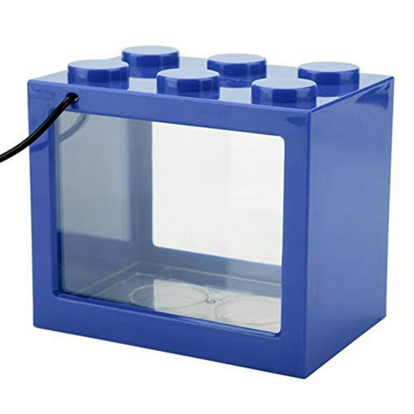 Mini Aquarium en Plastique avec Aquarium de Poisson Betta de Table de Lumière LED pour la Décoration de Table de Thé de Bureau à Domicile