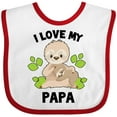 thumbnail image 3 of Inktastic Cute Sloth I Love My Papa with Green Leaves Boys or Girls Baby Bib, 3 of 4