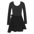 thumbnail image 2 of CHICTRY Little Girls Basic Ballet Dance Costume Long Sleeve Leotard with Wrap Skirt, 2 of 7