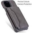 thumbnail image 3 of Double Magnetic Buttons Wallet Case for iPhone 11 6.1 inch, Premium PU Leather Case with Card Slot Holder Kickstand Bumper Shockproof Protective Back Flip Cover for iPhone 11 - Gray, 3 of 7