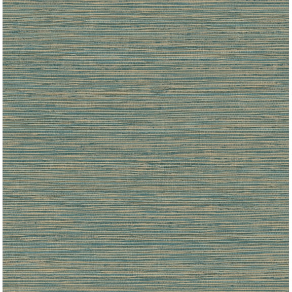 Advantage Alton Teal Faux Grasscloth Wallpaper