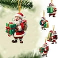 thumbnail image 2 of Keychains for Backpacks Shabby Cow Bell 4In Metal Rope Hanging Rustic Ornament The Santa Claus, 2 of 9