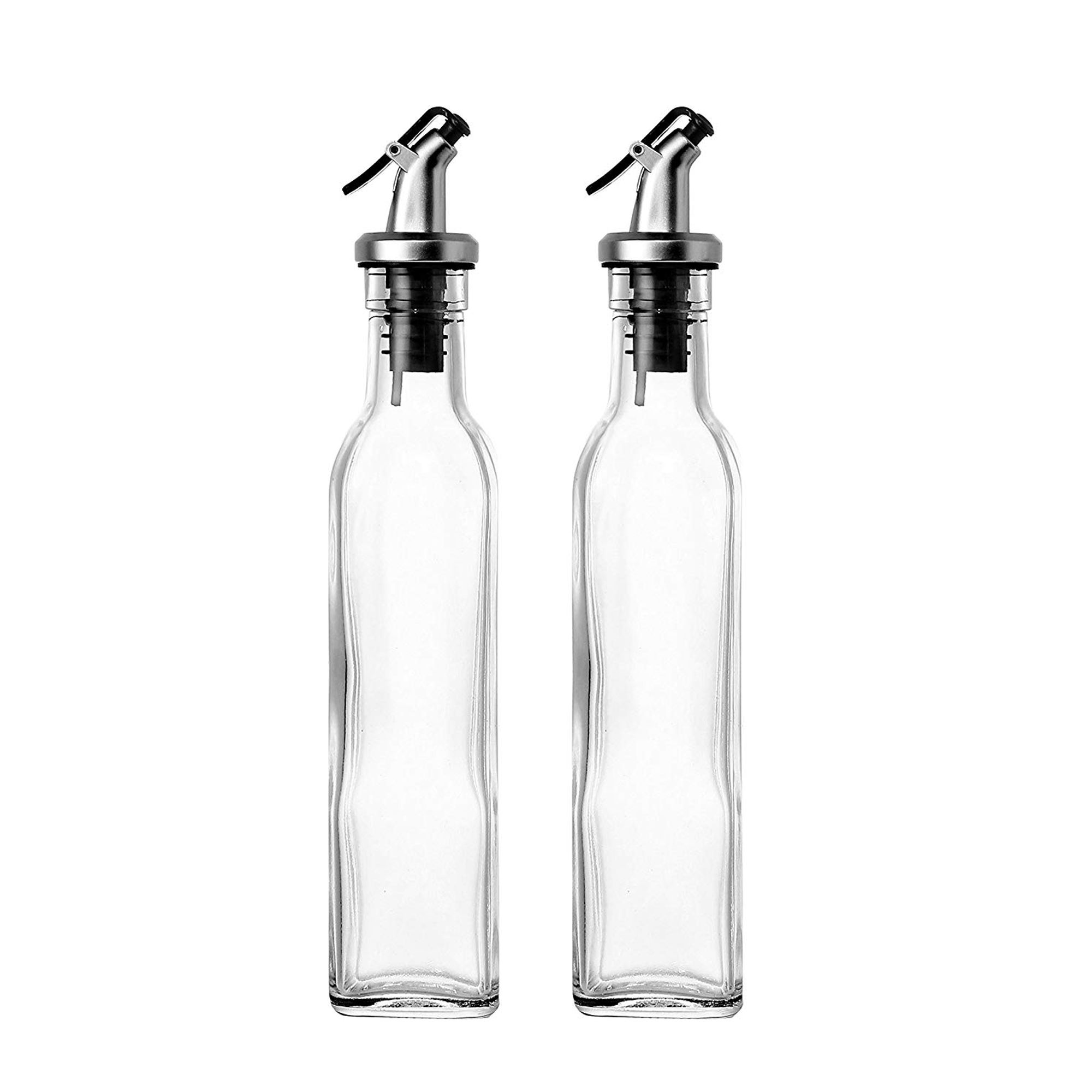 Home Pasabahce Glass Cooking Oil 8 3/4 oz Set of 2 Restaurant Hotel Vinegar Dispenser Bottles with Removable Cork Pourer Dispensing Cruet for Kitchen Cafe 
