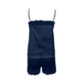 thumbnail image 4 of Pijamas a juego Gibobby para Mujer con Encaje y Satén azul marino XL, 4 of 5