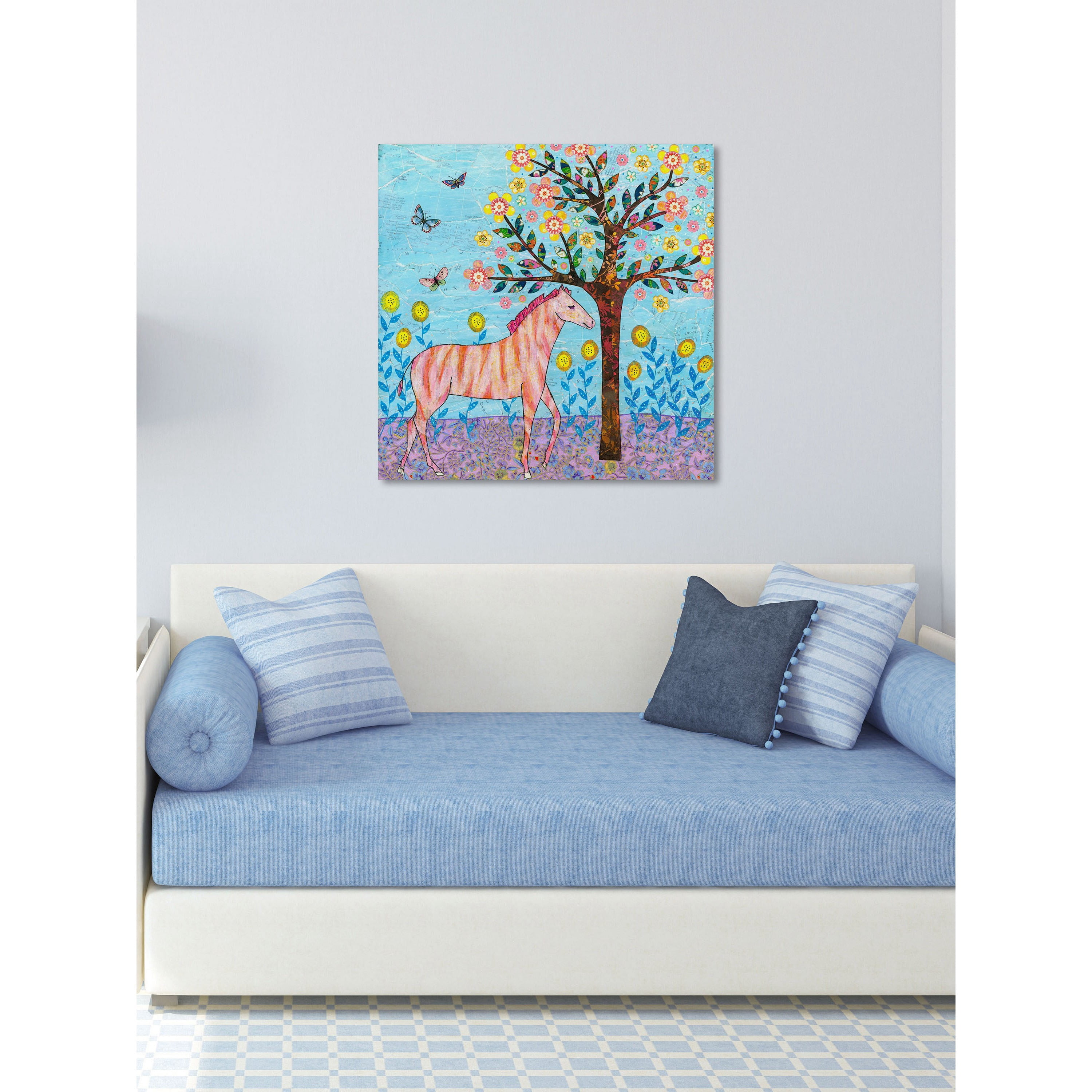 Marmont Hill "Jungle Zebra" by Sascalia Painting Print on Wrapped Canvas